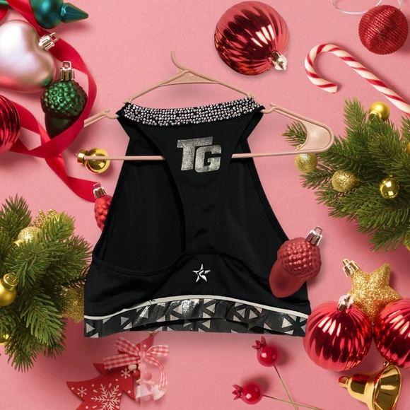 JAGS Black Rhinestone Halter Top - Picture 2 of 3